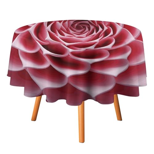 DDTKLSNV Runde Tischdecke mit Nahaufnahme von Blumen, 178 x 177,8 cm, wasserdicht, knitterfrei, schmutzabweisend, waschbar, Tischdecke für Picknick, Party, Esszimmer, Heimdekoration von DDTKLSNV