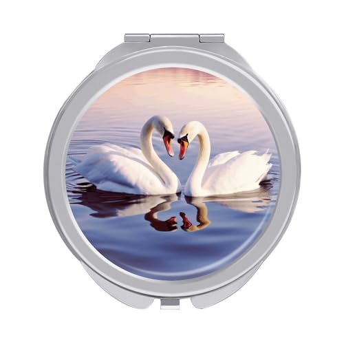 DDTKLSNV Swan Heart Travel Makeup Mirror Portable Folding Cosmetic Compact Mirror Mini Pocket Mirror for Purses with 2X 1X Magnification DDTKLSNV Swan Heart Travel Makeup Mirror Portable Folding Cosmetic Compact Mirror Mini Pocket Mirror for Purses with 2X 1X Magnification von DDTKLSNV