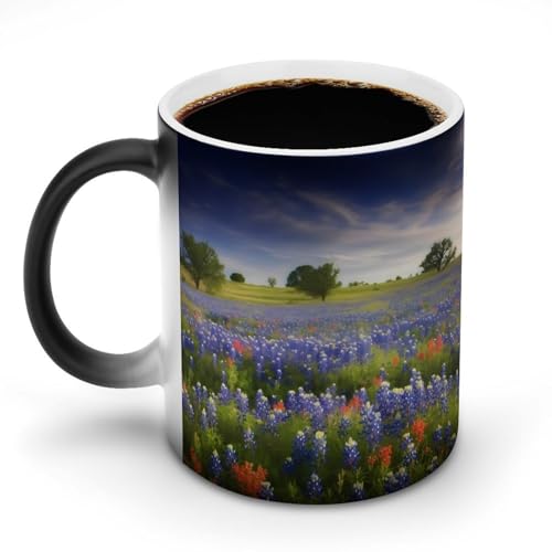 DDTKLSNV Texas Bluebonnets Keramik-Kaffeetasse, 325 ml, hitzeempfindlich, magische Kaffeetasse, Farbwechsel, Kaffeetasse, Teetasse für Damen und Herren DDTKLSNV Texas Bluebonnets Keramik-Kaffeetasse, 325 ml, hitzeempfindlich, magische Kaffeetasse, Farbwechsel, Kaffeetasse, Teetasse für Damen und Herren von DDTKLSNV