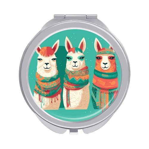 DDTKLSNV Three Cute Alpacas Travel Makeup Mirror Portable Folding Cosmetic Compact Mirror Mini Pocket Mirror for Purses with 2X 1X Magnification DDTKLSNV Three Cute Alpacas Travel Makeup Mirror Portable Folding Cosmetic Compact Mirror Mini Pocket Mirror for Purses with 2X 1X Magnification von DDTKLSNV