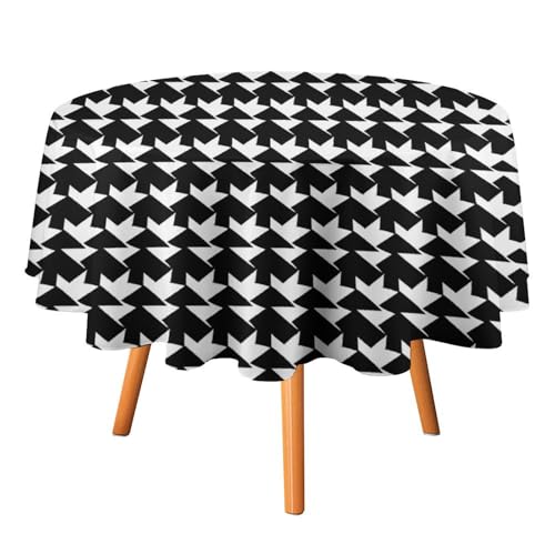 DDTKLSNV Tischdecke, rund, Hahnentrittmuster, 127 x 127 cm, wasserdicht, knitterfrei, schmutzabweisend, waschbar, Tischdecke für Picknick, Party, Esszimmer, Heimdekoration DDTKLSNV Tischdecke, rund, Hahnentrittmuster, 127 x 127 cm, wasserdicht, knitterfrei, schmutzabweisend, waschbar, Tischdecke für Picknick, Party, Esszimmer, Heimdekoration von DDTKLSNV