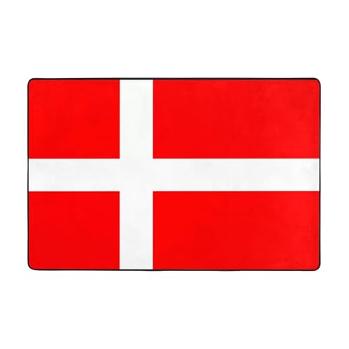 Dänemark, dänische Flagge, moderner Teppich, kurzer Plüsch, ultraweich, für Eingangsbereich, waschbar, rutschfest, für Wohnzimmer, Schlafzimmer, Büro, Wohnheim, Heimdekoration, 183 x 122 cm Dänemark, dänische Flagge, moderner Teppich, kurzer Plüsch, ultraweich, für Eingangsbereich, waschbar, rutschfest, für Wohnzimmer, Schlafzimmer, Büro, Wohnheim, Heimdekoration, 183 x 122 cm von DDTKLSNV