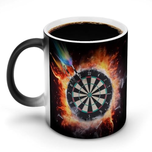 Dart Board Keramik-Kaffeetasse, 325 ml, hitzeempfindlich, magische Kaffeetasse, Farbwechsel, Kaffeetasse, Teetasse für Damen und Herren Dart Board Keramik-Kaffeetasse, 325 ml, hitzeempfindlich, magische Kaffeetasse, Farbwechsel, Kaffeetasse, Teetasse für Damen und Herren von DDTKLSNV