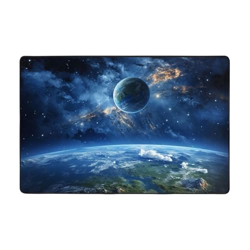 Earth and Space Moderner Teppich, kurzer Plüsch, ultraweich, für Eingangsbereich, waschbar, rutschfeste Fußmatten, Überwurf, Teppiche für Wohnzimmer, Schlafzimmer, Büro, Wohnheim, Heimdekoration, 91,4 Earth and Space Moderner Teppich, kurzer Plüsch, ultraweich, für Eingangsbereich, waschbar, rutschfeste Fußmatten, Überwurf, Teppiche für Wohnzimmer, Schlafzimmer, Büro, Wohnheim, Heimdekoration, 91,4 von DDTKLSNV