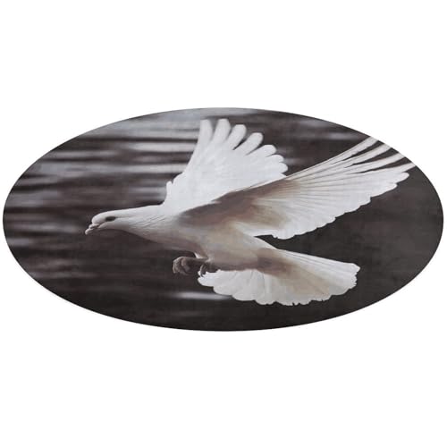 Flying Dove Teppich, rund, rutschfest, weich, waschbar, saugfähig, für Küche, Schlafzimmer, Badezimmer, Heimdekoration, 61 x 61 cm Flying Dove Teppich, rund, rutschfest, weich, waschbar, saugfähig, für Küche, Schlafzimmer, Badezimmer, Heimdekoration, 61 x 61 cm von DDTKLSNV