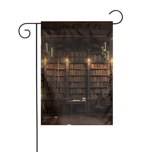 Gartenflagge, 30,5 x 45,7 cm, doppelseitig, vertikal, Willkommensflaggen, kein Verblassen, Hausflaggen, Buchzimmer, geheimnisvolle Bibliothek, Hofbanner für saisonale Bauernhaus-Hof Gartenflagge, 30,5 x 45,7 cm, doppelseitig, vertikal, Willkommensflaggen, kein Verblassen, Hausflaggen, Buchzimmer, geheimnisvolle Bibliothek, Hofbanner für saisonale Bauernhaus-Hof von DDTKLSNV