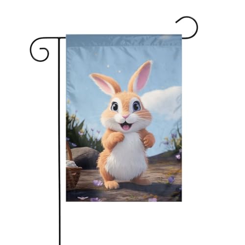 Gartenflagge, 30,5 x 45,7 cm, doppelseitig, vertikal, Willkommensflaggen, kein Verblassen, Hausflaggen, Cartoon-Hasen-Hof-Banner für saisonale Bauernhaus-Außendekoration Gartenflagge, 30,5 x 45,7 cm, doppelseitig, vertikal, Willkommensflaggen, kein Verblassen, Hausflaggen, Cartoon-Hasen-Hof-Banner für saisonale Bauernhaus-Außendekoration von DDTKLSNV