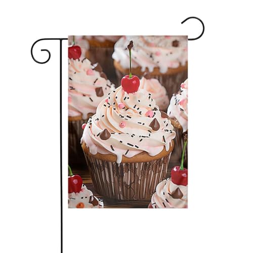 Gartenflagge, 30,5 x 45,7 cm, doppelseitig, vertikal, Willkommensflaggen, kein Verblassen, Hausflaggen, Cupcake- und Muffin-Hofbanner für saisonale Bauernhaus-Hof-Außendekoration Gartenflagge, 30,5 x 45,7 cm, doppelseitig, vertikal, Willkommensflaggen, kein Verblassen, Hausflaggen, Cupcake- und Muffin-Hofbanner für saisonale Bauernhaus-Hof-Außendekoration von DDTKLSNV