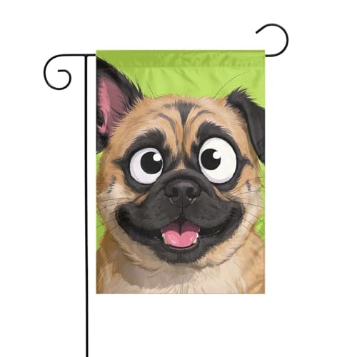 Gartenflagge, 30,5 x 45,7 cm, doppelseitig, vertikal, Willkommensflaggen, kein Verblassen, Hausflaggen, Hund, lustiges Gesicht, Tierhofbanner für saisonale Bauernhaus-Außendekoration Gartenflagge, 30,5 x 45,7 cm, doppelseitig, vertikal, Willkommensflaggen, kein Verblassen, Hausflaggen, Hund, lustiges Gesicht, Tierhofbanner für saisonale Bauernhaus-Außendekoration von DDTKLSNV