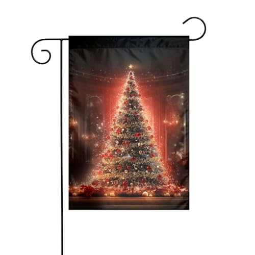 Gartenflagge, 30,5 x 45,7 cm, doppelseitig, vertikal, Willkommensflaggen, kein Verblassen, Hausflaggen, Weihnachtsbaum, glitzerndes Hofbanner für saisonale Bauernhaus-Außendekoration Gartenflagge, 30,5 x 45,7 cm, doppelseitig, vertikal, Willkommensflaggen, kein Verblassen, Hausflaggen, Weihnachtsbaum, glitzerndes Hofbanner für saisonale Bauernhaus-Außendekoration von DDTKLSNV