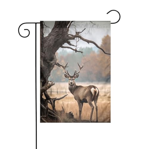 Gartenflagge, 30,5 x 45,7 cm, doppelseitig, vertikal, Willkommensflaggen, kein Verblassen, Hausflaggen, brauner Hirsch, nahe verwelkter Baumhof, Banner für saisonale Bauernhaus-Außendekoration Gartenflagge, 30,5 x 45,7 cm, doppelseitig, vertikal, Willkommensflaggen, kein Verblassen, Hausflaggen, brauner Hirsch, nahe verwelkter Baumhof, Banner für saisonale Bauernhaus-Außendekoration von DDTKLSNV