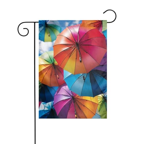 Gartenflagge, 30,5 x 45,7 cm, doppelseitig, vertikal, Willkommensflaggen, kein Verblassen, Hausflaggen, buntes Regenschirm, Hofbanner für saisonale Bauernhaus-Außendekoration Gartenflagge, 30,5 x 45,7 cm, doppelseitig, vertikal, Willkommensflaggen, kein Verblassen, Hausflaggen, buntes Regenschirm, Hofbanner für saisonale Bauernhaus-Außendekoration von DDTKLSNV