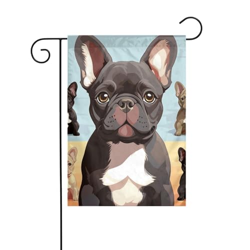 Gartenflagge, 30,5 x 45,7 cm, doppelseitig, vertikal, Willkommensflaggen, kein Verblassen, Hausflaggen, französische Bulldogge, niedliches Hofbanner für saisonale Bauernhaus-Außendekoration Gartenflagge, 30,5 x 45,7 cm, doppelseitig, vertikal, Willkommensflaggen, kein Verblassen, Hausflaggen, französische Bulldogge, niedliches Hofbanner für saisonale Bauernhaus-Außendekoration von DDTKLSNV