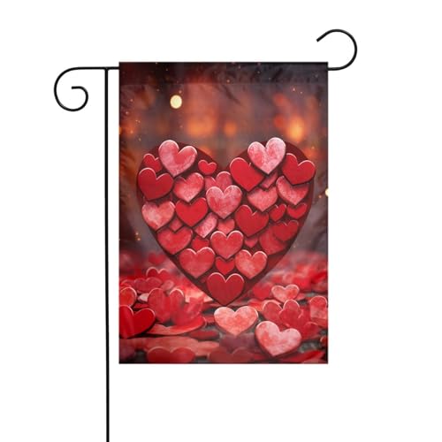 Gartenflagge, 30,5 x 45,7 cm, doppelseitig, vertikal, Willkommensflaggen, kein Verblassen, Hausflaggen, rote Herzen, Liebe, Hofbanner für saisonale Bauernhaus-Außendekoration Gartenflagge, 30,5 x 45,7 cm, doppelseitig, vertikal, Willkommensflaggen, kein Verblassen, Hausflaggen, rote Herzen, Liebe, Hofbanner für saisonale Bauernhaus-Außendekoration von DDTKLSNV