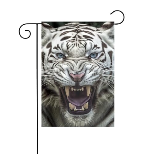 Gartenflagge, 30,5 x 45,7 cm, doppelseitig, vertikal, Willkommensflaggen, kein Verblassen, Hausflaggen, wütender weißer Tiger, Hofbanner für saisonale Bauernhaus-Außendekoration Gartenflagge, 30,5 x 45,7 cm, doppelseitig, vertikal, Willkommensflaggen, kein Verblassen, Hausflaggen, wütender weißer Tiger, Hofbanner für saisonale Bauernhaus-Außendekoration von DDTKLSNV