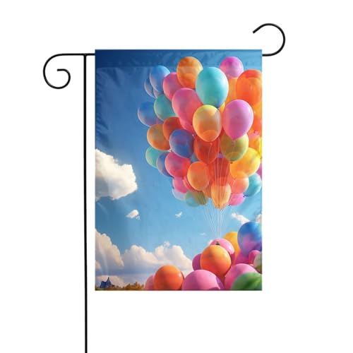 Gartenflagge, 30,5 x 45,7 cm, doppelseitig, vertikal, Willkommensflaggen, kein Verblassen, bunte Ballon-Hofbanner für saisonale Bauernhaus-Außendekoration Gartenflagge, 30,5 x 45,7 cm, doppelseitig, vertikal, Willkommensflaggen, kein Verblassen, bunte Ballon-Hofbanner für saisonale Bauernhaus-Außendekoration von DDTKLSNV