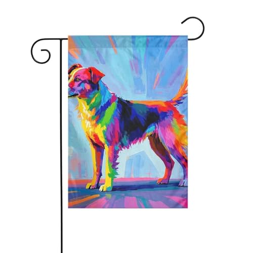 Gartenflagge, 30,5 x 45,7 cm, doppelseitig, vertikal, Willkommensflaggen, kein Verblassen, bunte Hundegemälde, Hofbanner für saisonale Bauernhaus-Außendekoration Gartenflagge, 30,5 x 45,7 cm, doppelseitig, vertikal, Willkommensflaggen, kein Verblassen, bunte Hundegemälde, Hofbanner für saisonale Bauernhaus-Außendekoration von DDTKLSNV