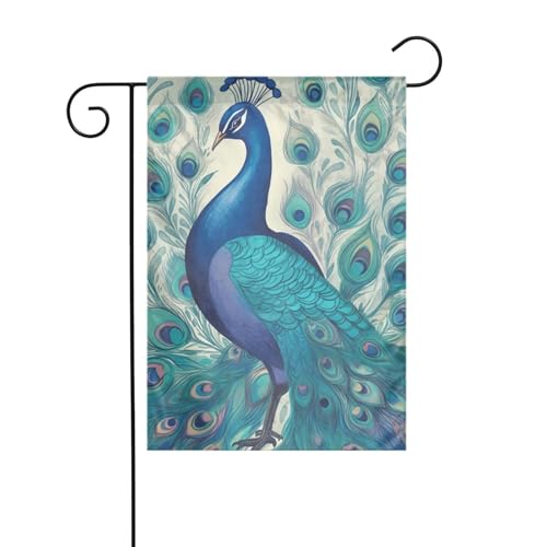 Gartenflagge, 30,5 x 45,7 cm, doppelseitig, vertikal, Willkommensflaggen, kein Verblassen, niedlicher Pfauenhofbanner für saisonale Bauernhaus-Außendekoration Gartenflagge, 30,5 x 45,7 cm, doppelseitig, vertikal, Willkommensflaggen, kein Verblassen, niedlicher Pfauenhofbanner für saisonale Bauernhaus-Außendekoration von DDTKLSNV
