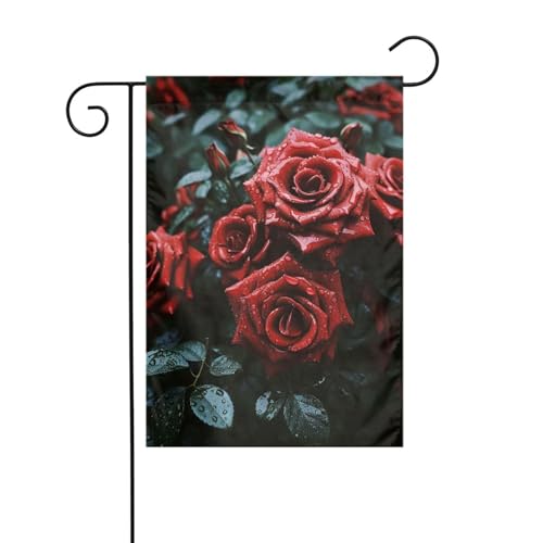 Gartenflagge, 30,5 x 45,7 cm, doppelseitig, vertikal, Willkommensflaggen, kein Verblassen, rote und schwarze Rosenhofbanner für saisonale Bauernhaus-Außendekoration Gartenflagge, 30,5 x 45,7 cm, doppelseitig, vertikal, Willkommensflaggen, kein Verblassen, rote und schwarze Rosenhofbanner für saisonale Bauernhaus-Außendekoration von DDTKLSNV