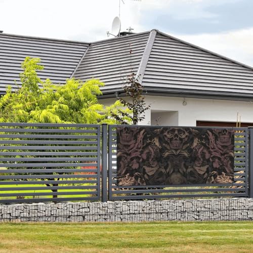 Gotische Tapete für Wände, Totenkopf, Damast, Banner und Schilder, Wandbehang, Banner, Flagge mit Seil zum Aufhängen, 89,9 x 180,9 cm, Party-Banner, Schild, Poster, Party-Hintergründe, Innen- und von DDTKLSNV