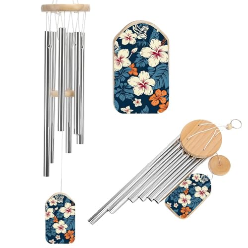 Hawaii-Blumen-Windspiel für draußen, beruhigende melodische Töne, Windspiel, Gedenk-Windspiel mit Windfänger, Hängedekoration für Zuhause, Außenbereich, Garten, Terrasse von DDTKLSNV