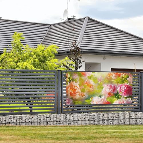 Helle Pfingstrosen Banner und Schilder, Wandbehang, Banner mit Seil zum Aufhängen, 61 x 129 cm, Party-Banner, Schild, Poster, Party-Hintergründe, Innen- und Außenbereich, Neujahr, Abschlussfeier Helle Pfingstrosen Banner und Schilder, Wandbehang, Banner mit Seil zum Aufhängen, 61 x 129 cm, Party-Banner, Schild, Poster, Party-Hintergründe, Innen- und Außenbereich, Neujahr, Abschlussfeier von DDTKLSNV