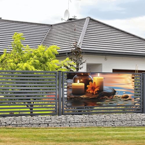 Kerzen Meditationssteine Banner und Schilder Wandbehang Banner Flagge mit Seil zum Aufhängen 61 x 129 cm Partybanner Schild Poster Party Hintergründe Indoor Outdoor Neujahr Abschlussfeier Hochzeit von DDTKLSNV