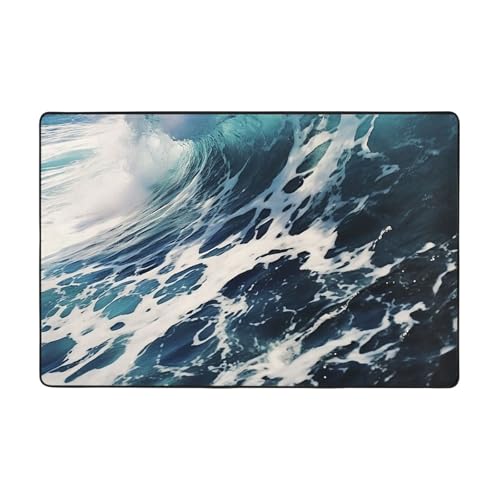 Moderner Strandteppich, Wellen, kurzer Plüsch, ultraweich, für Eingangsbereich, waschbar, rutschfeste Fußmatten, Überwurfteppiche für Wohnzimmer, Schlafzimmer, Büro, Wohnheim, Heimdekoration, 91,4 x Moderner Strandteppich, Wellen, kurzer Plüsch, ultraweich, für Eingangsbereich, waschbar, rutschfeste Fußmatten, Überwurfteppiche für Wohnzimmer, Schlafzimmer, Büro, Wohnheim, Heimdekoration, 91,4 x von DDTKLSNV