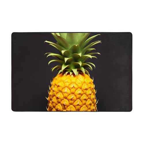Moderner Teppich, Motiv: gelbe Ananas, kurzer Plüsch, ultraweich, für Eingangsbereich, waschbar, rutschfeste Fußmatten, Überwurf-Teppiche für Wohnzimmer, Schlafzimmer, Büro, Wohnheim, Heimdekoration Moderner Teppich, Motiv: gelbe Ananas, kurzer Plüsch, ultraweich, für Eingangsbereich, waschbar, rutschfeste Fußmatten, Überwurf-Teppiche für Wohnzimmer, Schlafzimmer, Büro, Wohnheim, Heimdekoration von DDTKLSNV