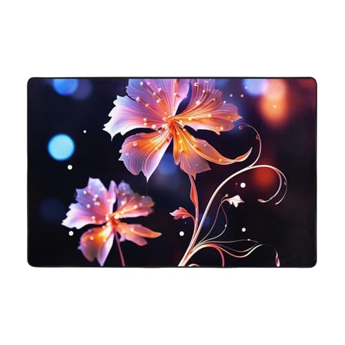 Moderner Teppich, cooler dekorativer Blumen-Teppich, kurzer Plüsch, ultraweich, waschbar, rutschfest, für Wohnzimmer, Schlafzimmer, Büro, Wohnheim, Heimdekoration, 91,4 x 61 cm Moderner Teppich, cooler dekorativer Blumen-Teppich, kurzer Plüsch, ultraweich, waschbar, rutschfest, für Wohnzimmer, Schlafzimmer, Büro, Wohnheim, Heimdekoration, 91,4 x 61 cm von DDTKLSNV