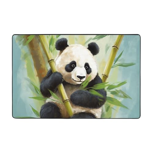 Moderner Teppich aus Bambus mit Panda, kurzer Plüsch, ultraweich, für Eingangsbereich, waschbar, rutschfeste Fußmatten, Überwurf, Teppiche für Wohnzimmer, Schlafzimmer, Büro, Wohnheim, Heimdekoration Moderner Teppich aus Bambus mit Panda, kurzer Plüsch, ultraweich, für Eingangsbereich, waschbar, rutschfeste Fußmatten, Überwurf, Teppiche für Wohnzimmer, Schlafzimmer, Büro, Wohnheim, Heimdekoration von DDTKLSNV