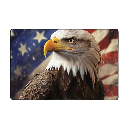 Moderner Teppich mit Adler mit USA-Flagge, kurzer Plüsch, ultraweich, für Eingangsbereich, waschbar, rutschfeste Fußmatten, Überwurf-Teppiche für Wohnzimmer, Schlafzimmer, Büro, Wohnheim Moderner Teppich mit Adler mit USA-Flagge, kurzer Plüsch, ultraweich, für Eingangsbereich, waschbar, rutschfeste Fußmatten, Überwurf-Teppiche für Wohnzimmer, Schlafzimmer, Büro, Wohnheim von DDTKLSNV