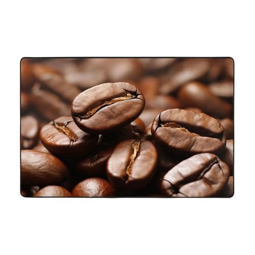 Moderner Teppich mit Kaffeebohnen, kurzer Plüsch, ultraweich, für Eingangsbereich, waschbar, rutschfeste Fußmatten, Überwurf-Teppiche für Wohnzimmer, Schlafzimmer, Büro, Wohnheim, Heimdekoration, 183 von DDTKLSNV