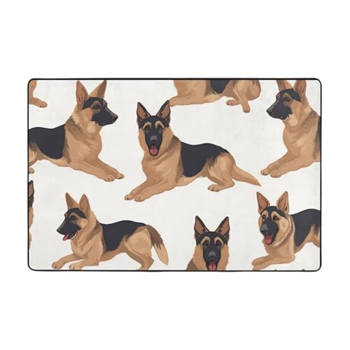 Moderner Teppich mit deutschem Schäferhund, kurzer Plüsch, ultraweich, waschbar, rutschfeste Fußmatten, Überwurf-Teppiche für Wohnzimmer, Schlafzimmer, Büro, Wohnheim, Heimdekoration, 183 x 122 cm Moderner Teppich mit deutschem Schäferhund, kurzer Plüsch, ultraweich, waschbar, rutschfeste Fußmatten, Überwurf-Teppiche für Wohnzimmer, Schlafzimmer, Büro, Wohnheim, Heimdekoration, 183 x 122 cm von DDTKLSNV
