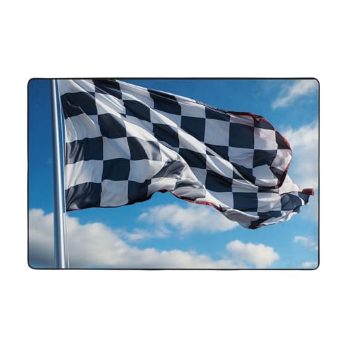 Moderner Teppich mit karierter Flagge, kurzer Plüsch, ultraweich, für Eingangsbereich, waschbar, rutschfeste Fußmatten, Überwurf, Teppiche für Wohnzimmer, Schlafzimmer, Büro, Wohnheim, Heimdekoration Moderner Teppich mit karierter Flagge, kurzer Plüsch, ultraweich, für Eingangsbereich, waschbar, rutschfeste Fußmatten, Überwurf, Teppiche für Wohnzimmer, Schlafzimmer, Büro, Wohnheim, Heimdekoration von DDTKLSNV