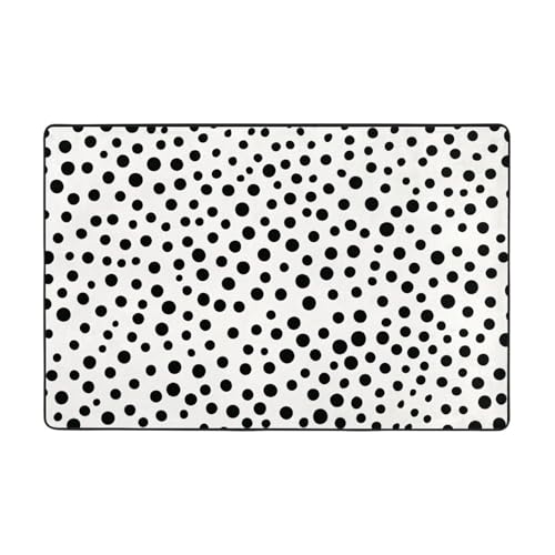 Moderner Teppich mit schwarzen Punkten, kurzer Plüsch, ultraweich, für Eingangsbereich, waschbar, rutschfeste Fußmatten, Überwurf-Teppiche für Wohnzimmer, Schlafzimmer, Büro, Wohnheim, Heimdekoration Moderner Teppich mit schwarzen Punkten, kurzer Plüsch, ultraweich, für Eingangsbereich, waschbar, rutschfeste Fußmatten, Überwurf-Teppiche für Wohnzimmer, Schlafzimmer, Büro, Wohnheim, Heimdekoration von DDTKLSNV