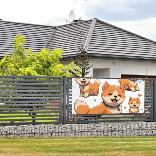 Niedliche Shiba Inu Hundebanner und Schilder, Wandbehang, Banner mit Seil zum Aufhängen, 89,9 x 180,9 cm, Party-Banner, Schild, Poster, Party-Hintergründe, Innen- und Außenbereich, Neujahr Niedliche Shiba Inu Hundebanner und Schilder, Wandbehang, Banner mit Seil zum Aufhängen, 89,9 x 180,9 cm, Party-Banner, Schild, Poster, Party-Hintergründe, Innen- und Außenbereich, Neujahr von DDTKLSNV