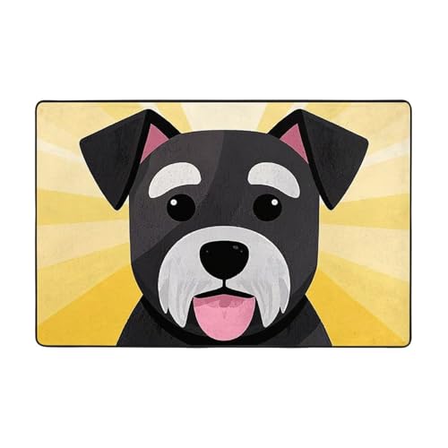 Niedlicher Haustier-Teppich mit Schnauzer-Hundemuster, moderner Teppich, kurzer Plüsch, ultraweich, für Eingangsbereich, waschbar, rutschfeste Fußmatten, Überwurf, Teppiche für Wohnzimmer Niedlicher Haustier-Teppich mit Schnauzer-Hundemuster, moderner Teppich, kurzer Plüsch, ultraweich, für Eingangsbereich, waschbar, rutschfeste Fußmatten, Überwurf, Teppiche für Wohnzimmer von DDTKLSNV