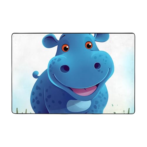 Niedlicher Hippo-Teppich, modern, kurzer Plüsch, ultraweich, für Eingangsbereich, waschbar, rutschfeste Fußmatten, Überwurf-Teppiche für Wohnzimmer, Schlafzimmer, Büro, Wohnheim, Heimdekoration, 91,4 Niedlicher Hippo-Teppich, modern, kurzer Plüsch, ultraweich, für Eingangsbereich, waschbar, rutschfeste Fußmatten, Überwurf-Teppiche für Wohnzimmer, Schlafzimmer, Büro, Wohnheim, Heimdekoration, 91,4 von DDTKLSNV