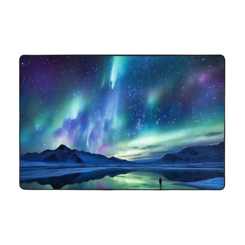 Northern Lights Moderner Teppich, kurzer Plüsch, ultraweich, für Eingangsbereich, waschbar, rutschfest, für Wohnzimmer, Schlafzimmer, Büro, Wohnheim, Heimdekoration, 91,4 x 61 cm Northern Lights Moderner Teppich, kurzer Plüsch, ultraweich, für Eingangsbereich, waschbar, rutschfest, für Wohnzimmer, Schlafzimmer, Büro, Wohnheim, Heimdekoration, 91,4 x 61 cm von DDTKLSNV
