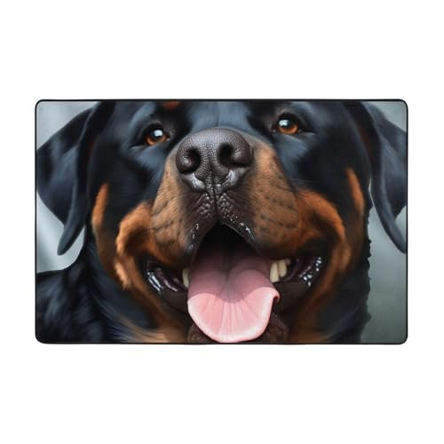 Rottweiler Teppich mit Hundezungenkopf, moderner Teppich, kurzer Plüsch, ultraweich, waschbar, rutschfeste Fußmatten, Überwurf, Teppiche für Wohnzimmer, Schlafzimmer, Büro, Wohnheim, Heimdekoration Rottweiler Teppich mit Hundezungenkopf, moderner Teppich, kurzer Plüsch, ultraweich, waschbar, rutschfeste Fußmatten, Überwurf, Teppiche für Wohnzimmer, Schlafzimmer, Büro, Wohnheim, Heimdekoration von DDTKLSNV