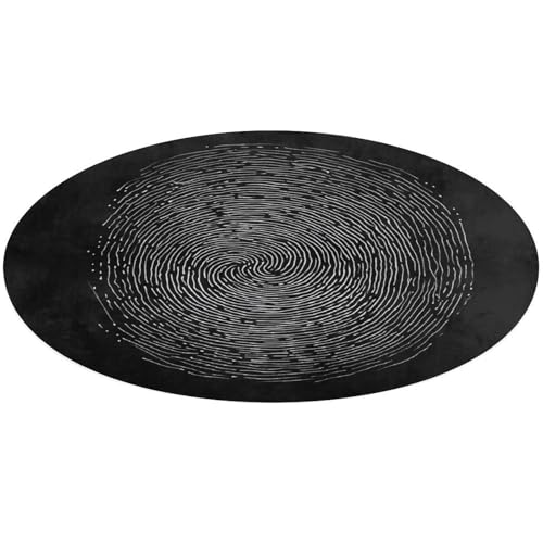 Runder Fingerabdruck-Teppich, rutschfest, weich, waschbar, saugfähig, für Küche, Schlafzimmer, Badezimmer, Heimdekoration, 61 x 61 cm von DDTKLSNV