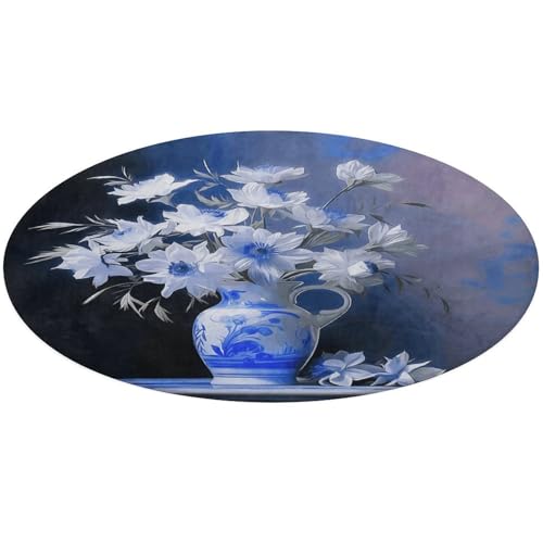 Runder Vasen-Teppich, rutschfest, weich, waschbar, saugfähig, für Küche, Schlafzimmer, Badezimmer, Heimdekoration, 61 x 61 cm von DDTKLSNV