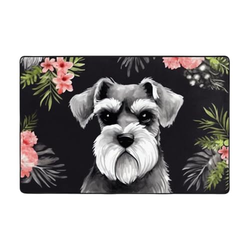 Schnauzer Moderner Teppich, kurzer Plüsch, ultraweich, für Eingangsbereich, waschbar, rutschfeste Fußmatten, Überwurf-Teppiche für Wohnzimmer, Schlafzimmer, Büro, Wohnheim, Heimdekoration, 183 x 122 Schnauzer Moderner Teppich, kurzer Plüsch, ultraweich, für Eingangsbereich, waschbar, rutschfeste Fußmatten, Überwurf-Teppiche für Wohnzimmer, Schlafzimmer, Büro, Wohnheim, Heimdekoration, 183 x 122 von DDTKLSNV