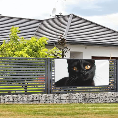 Schwarze niedliche Katzenbanner und Schilder, Wandbehang, Banner mit Seil zum Aufhängen, 89,9 x 180,9 cm, Party-Banner, Schild, Poster, Party-Hintergründe, Innen- und Außenbereich, Neujahr Schwarze niedliche Katzenbanner und Schilder, Wandbehang, Banner mit Seil zum Aufhängen, 89,9 x 180,9 cm, Party-Banner, Schild, Poster, Party-Hintergründe, Innen- und Außenbereich, Neujahr von DDTKLSNV