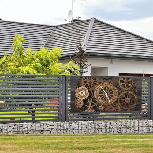 Steampunk-Gang-Uhr-Banner und Schilder, Wandbehang, Banner mit Seil zum Aufhängen, 61 x 129 cm, Party-Banner, Schild, Poster, Party-Hintergründe, Innen- und Außenbereich, Neujahr, Abschlussfeier von DDTKLSNV