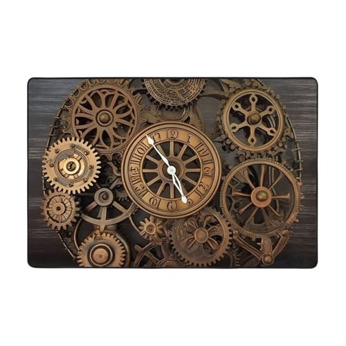 Steampunk Gears Clock Moderner Teppich, kurzer Plüsch, ultraweich, für Eingangsbereich, waschbar, rutschfeste Fußmatten, Überwurf, Teppiche für Wohnzimmer, Schlafzimmer, Büro, Wohnheim, Heimdekoration Steampunk Gears Clock Moderner Teppich, kurzer Plüsch, ultraweich, für Eingangsbereich, waschbar, rutschfeste Fußmatten, Überwurf, Teppiche für Wohnzimmer, Schlafzimmer, Büro, Wohnheim, Heimdekoration von DDTKLSNV