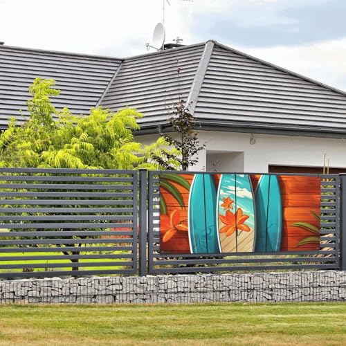 Surfbrett auf Holzbannern und Schildern, Wandbehang, Banner mit Seil zum Aufhängen, 89 x 180 cm, Party-Banner, Schild, Poster, Party-Hintergründe, Innen- und Außenbereich, Neujahr, Abschlussfeier von DDTKLSNV