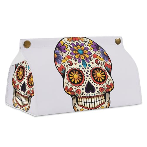 Taschentuchbox-Abdeckung, wasserdicht, PU-Leder, schöne Totenkopf-Gesichtspapierhülle, moderne Heimdekoration für Kommode, Badezimmer, Schlafzimmer, Büro Taschentuchbox-Abdeckung, wasserdicht, PU-Leder, schöne Totenkopf-Gesichtspapierhülle, moderne Heimdekoration für Kommode, Badezimmer, Schlafzimmer, Büro von DDTKLSNV