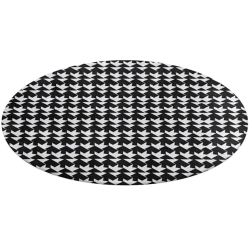 Teppich, rund, rutschfest, weich, waschbar, saugfähig, für Küche, Schlafzimmer, Badezimmer, Heimdekoration, 61 x 61 cm, Schwarz von DDTKLSNV